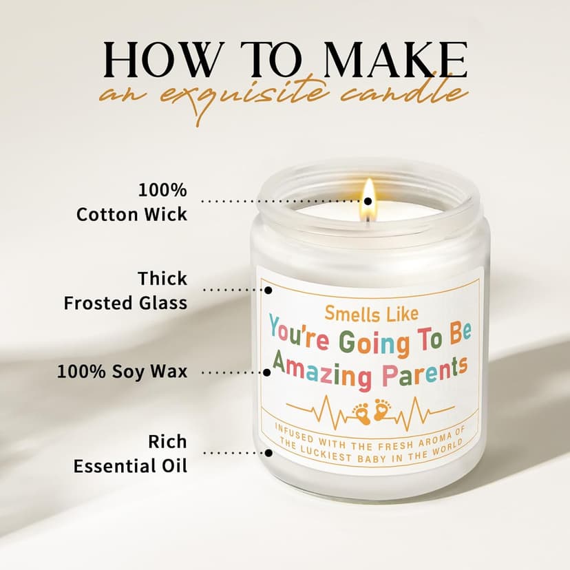 AceThrills Gender Reveal Gifts, New Parents Gift for Couples, Pregnancy Gifts for First Time New Mom Dad Gift - 7 Oz Lavender Scented Candle