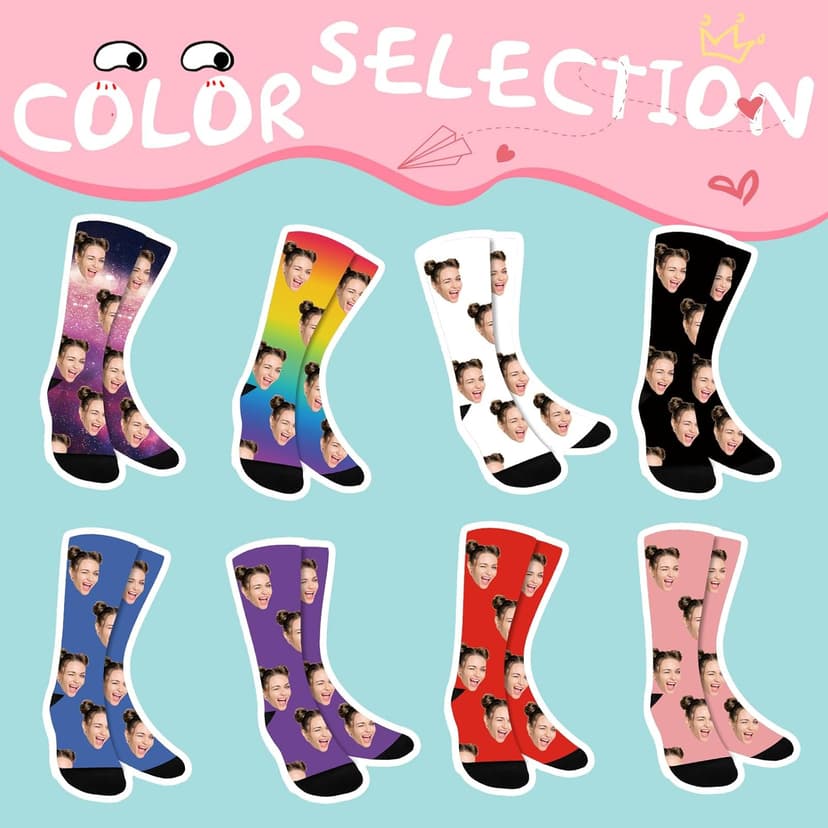 Bemaystar Custom Socks with Photo,Personalized Socks Gifts,Funny Sock Gag Gifts