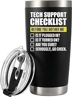 Panvola Tech Support Checklist Technical Support Gifts Computer Programmer Vacuum Insulated Tumbler Travel Mug (20 oz)