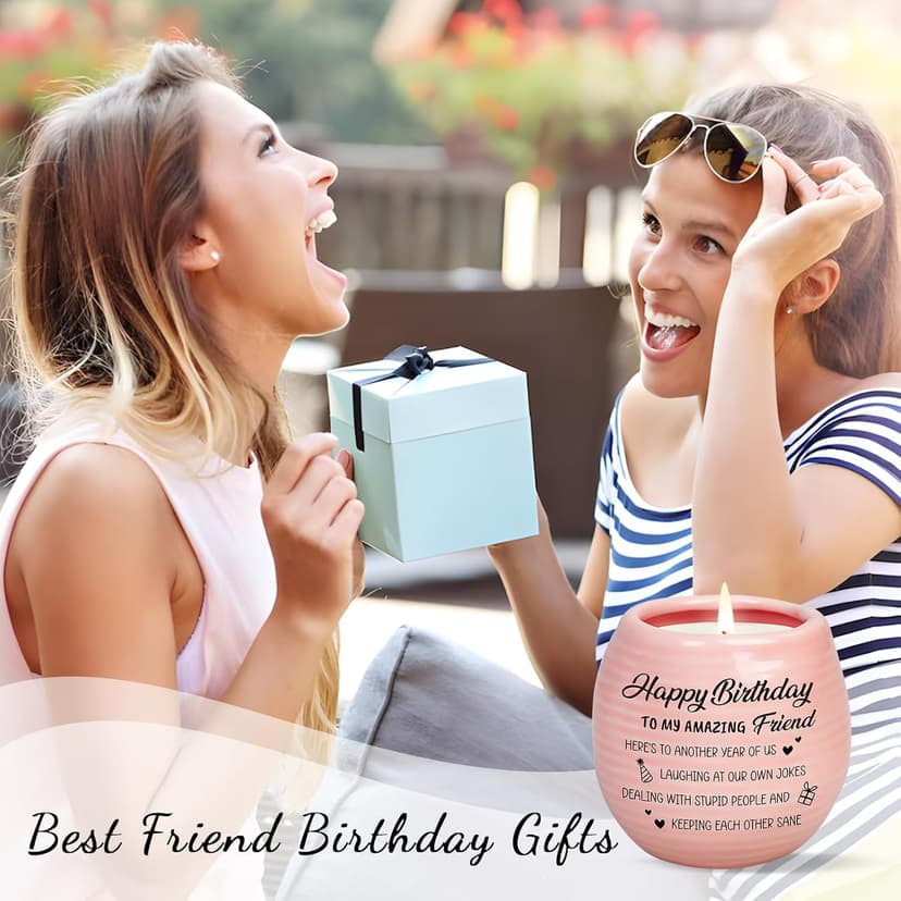 Happy Birthday Gifts for Women - Funny Best Friend Friendship Birthday Gifts for Women Bestie BFF Coworker Classmate - 10oz Lavender Scented Soy Wax Candle