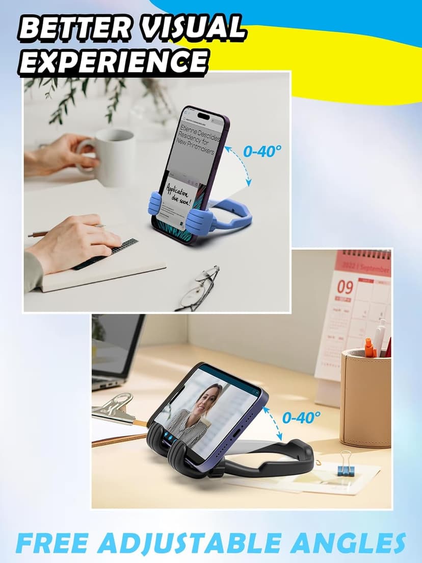 Stocking Stuffers for Teens Boys Girls Adults Cell Phone Stand Patented 2 Pack Thumbs Up Lazy Phone Holder for iPhone Cellphone Stand for Desk Fun Birthday Gifts for Kids Men Women Wife