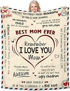 GEEMBI Gifts for Mom from Daughter Son - Super Soft Fleece Throw Blanket for Couch Bed 60x80 in - Mothers Day Mom Birthday Gifts, Mama Gift for Mother, Lightweight Fleece Blanket for Women