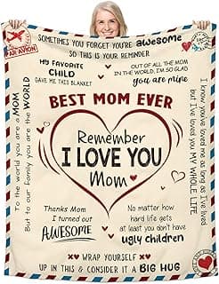 GEEMBI Gifts for Mom from Daughter Son - Super Soft Fleece Throw Blanket for Couch Bed 60x80 in - Mothers Day Mom Birthday Gifts, Mama Gift for Mother, Lightweight Fleece Blanket for Women