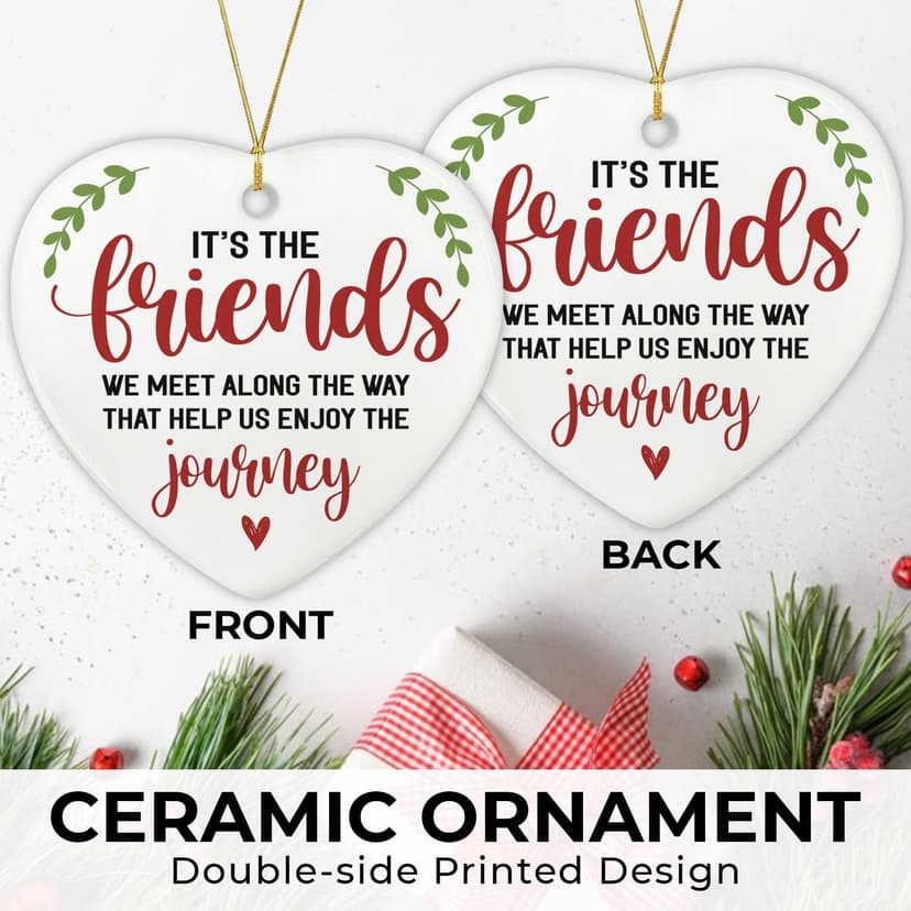NewEleven Women - Friend Gifts Ornaments 2025 - Friendship Gifts for Friends, Birthday Gift for Women, Besties, Soul Sisters - Ceramic Christmas Ornaments