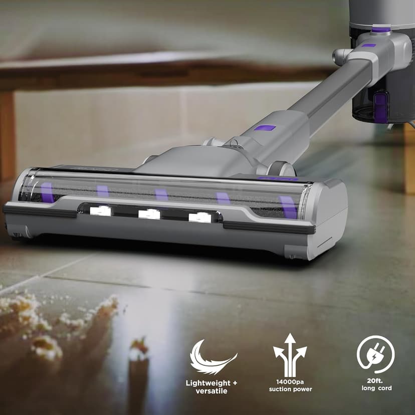 Black+Decker Powerseries+ Corded 4 in 1 Stick Vacuum, Upright to Hand-Vac Multi Surface, LED Floor Head, HEPA Filtration, Powerful 14k Pa,for Hard Floor, Low Carpet, Pet Hair Home & Office use, Grey