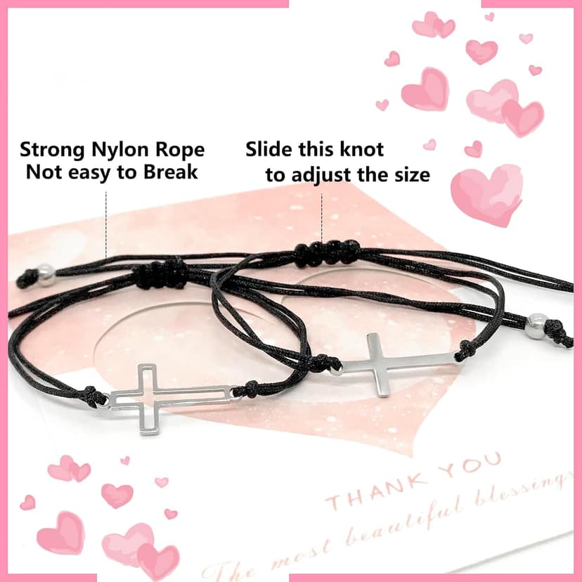 Couples Bracelets Matching Bracelets for Couples Relationship Bracelets for Bf and Gf Cross Bracelet for Best Friends for Him and Her Boyfriend Girlfriend Bracelets