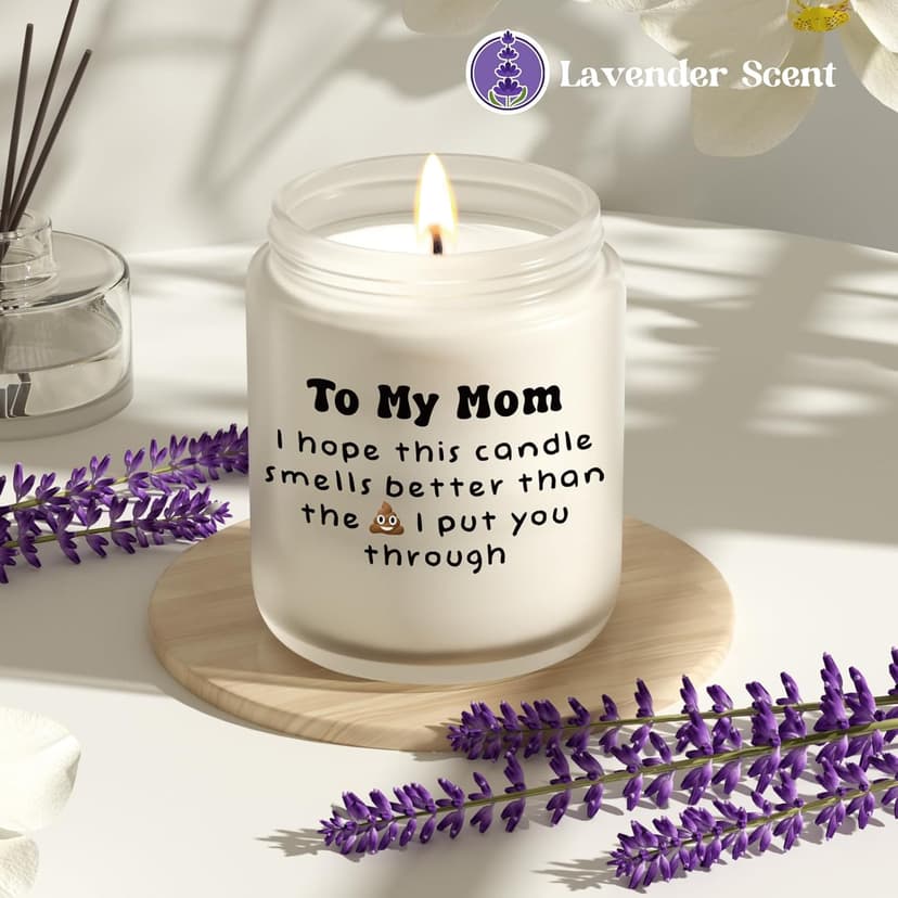 Lavender Scented Mom's Funny Christmas Candle