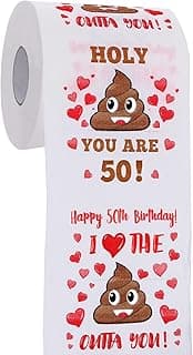 50th Birthday Gifts for Women, Men, Her, Him - Happy Prank Toilet Paper - 50th Birthday Decorations, Party Supplies Favors - 50 Years Old Funny Gag Gift Ideas, Novelty Bday Present for Friends, Family