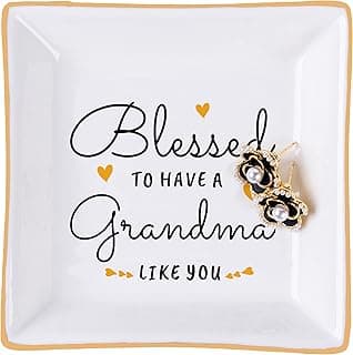 Grandma Birthday Gifts from Granddaughter Grandson, Gift for Grandma Jewelry Ring Dish Blessed to have a grandma like you, Mother's Day Christmas Valentines Day Gifts for Grandma Nana