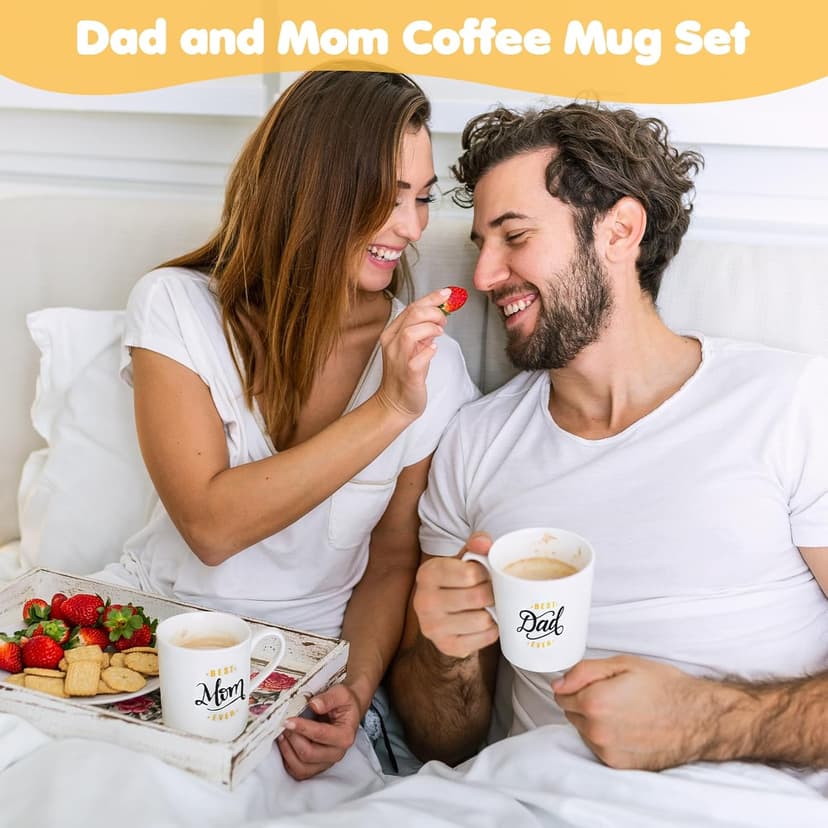 Pregnancy Gifts for First Time Moms - New Parents Gift Set Pregnancy Announcement Baby Shower Basket Mom & Dad Mugs, Baby Ultrasound Frame, Decision Coin, Onesie, Bib and Socks