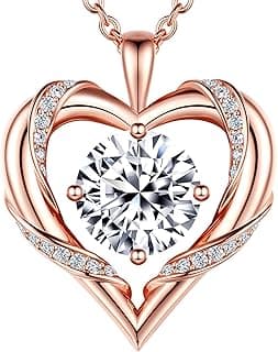 2-3 Ct Moissanite Heart Necklaces for Women, 18K Gold Plated Romantic Pendant for Anniversary Birthday, 925 Sterling Silver Jewelry for Wife Girlfriend Mom Her