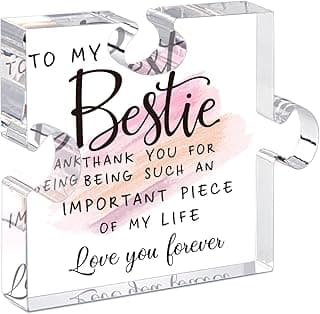 Bestie Gifts for Women Friendship - 0.6" Thickness Acrylic Puzzle & Gift Box,Gifts for Friends Female,Friend Keepsake for Women Birthday,Bff Soul Sister Work Bestie Gift for Thankgiving Present