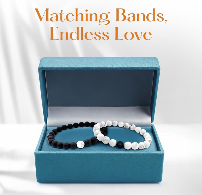 Lucky Feather Relationship matching couples bracelets | matching bracelets couples gifts for Boyfriend Girlfriend Husband Wife | Unique, birthday gift, anniversary for women | 2 pack