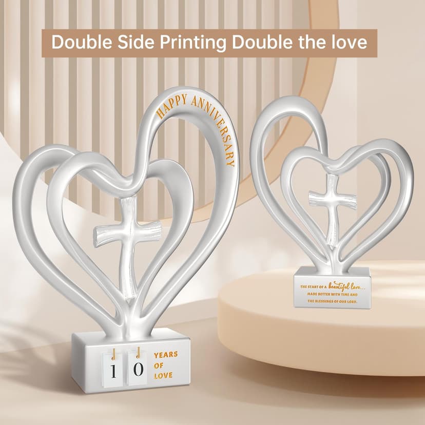 Wedding Anniversary Heart Sculpture Gifts Best for Couple Parents Wife Husband Unique 10th 25th 50th Anniversary Wedding Gift Ideas
