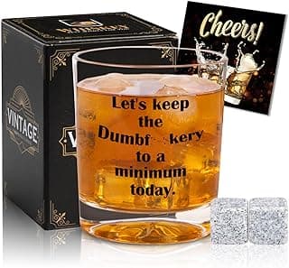 Ithmahco Funny Whiskey Gifts for Men, Funny Whiskey Glasses Bourbon Gifts for Men Women Boyfriend, Christmas Birthday Gift for Dad Husband Daddy, Alcohol Boss Gift for Men Coworker