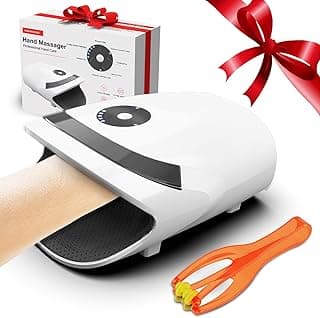 Gifts for Women,White Elephant Gifts for Adults - Hand Massager with Compression & Heating,Birthday Christmas for Men Women,Electric Hand Massager for Arthritis and Carpal Tunnel(White)
