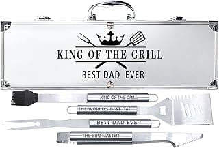 Bonsai Tree Christmas Dad Gifts, Birthday Gifts from Daughter, Best Dad Ever Gift for Christmas - Xmas Cool Grilling Bbq Present for Father from Son - Daddy Stainless Steel Metal Tool Heavy Duty Set 4