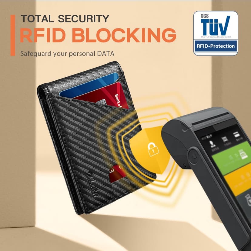 Zitahli Wallet for Men Slim 11 Credit Card Holder RFID Blocking Small Men's Wallet Bifold Minimalist Front Pocket With Mens Gifts Box