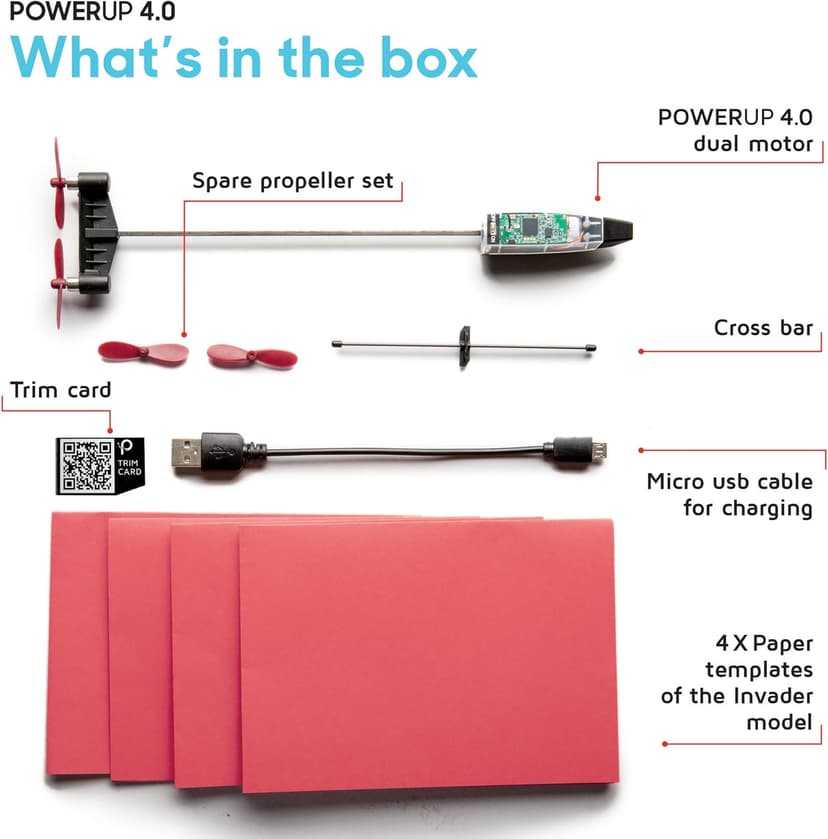 POWERUP 4.0 The Next-Generation Smartphone Controlled Paper Airplane Kit, RC Controlled. Easy to Fly with Autopilot & Gyro Stabilizer. for Hobbyists, Pilots, Tinkerers.