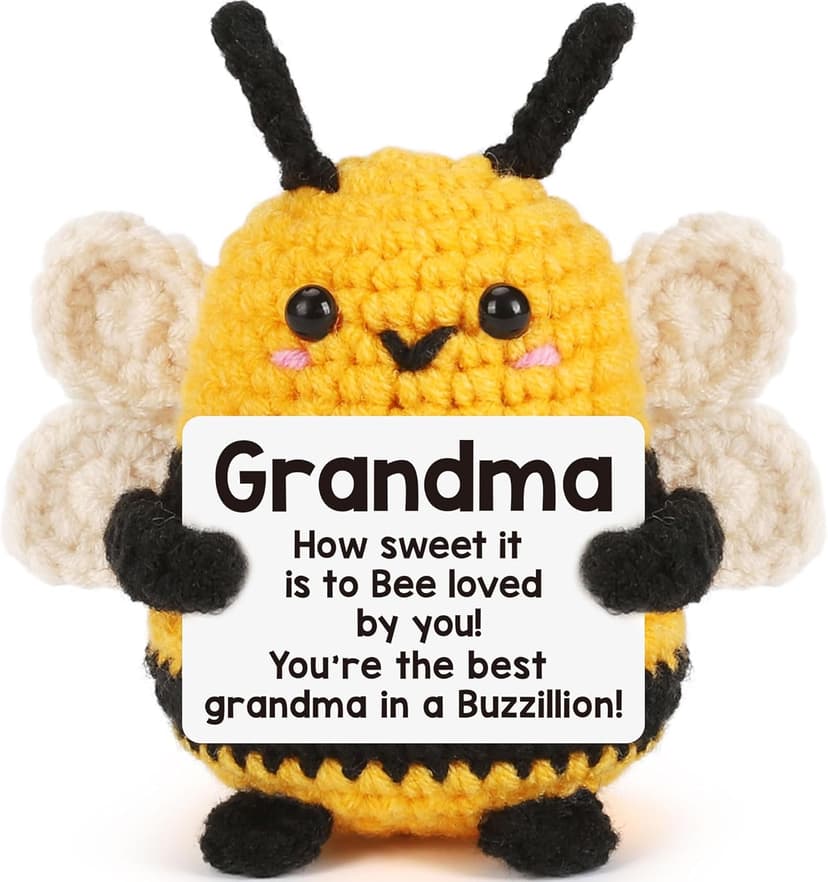 LEJIAJINW Emotional Handmade Bee Gifts for Grandma Christmas Grandmother Gigi Nana Birthday Gift for Women, Funny Mothers Day, Easter Egg Stuffers Tiny Positive Bee for Grammy Granny Valentines