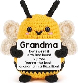 LEJIAJINW Emotional Handmade Bee Gifts for Grandma Christmas Grandmother Gigi Nana Birthday Gift for Women, Funny Mothers Day, Easter Egg Stuffers Tiny Positive Bee for Grammy Granny Valentines
