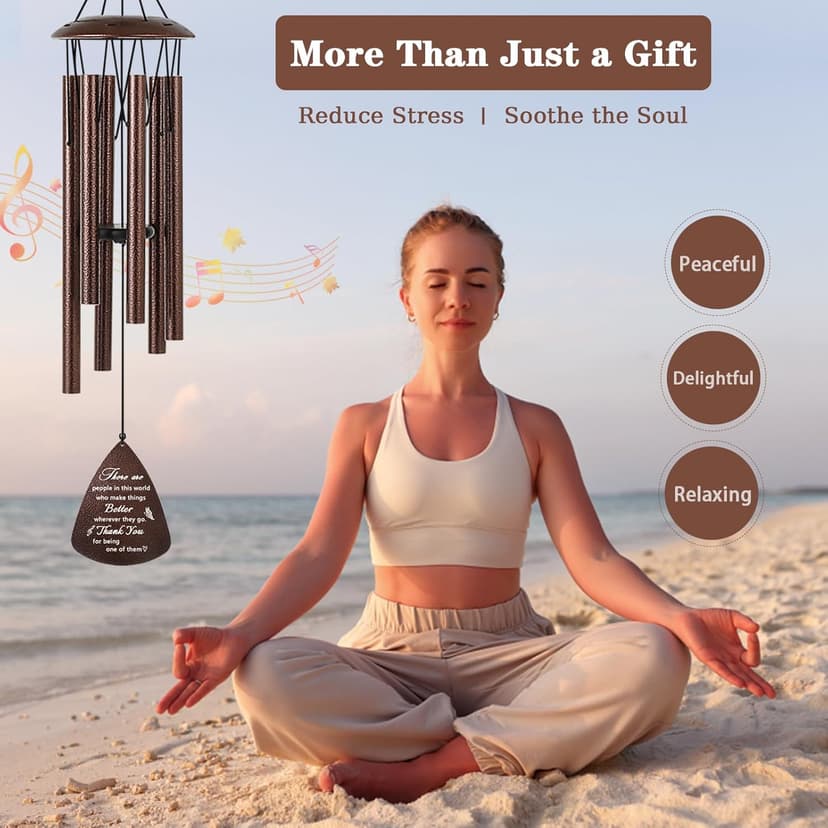 Thank You Gifts for Women Men, 32" Wind Chimes Thank You Gifts, Appreciation Gifts for Employee Coworkers Colleague Teachers Nurses, Thanksgiving Day Gifts for Family Friends