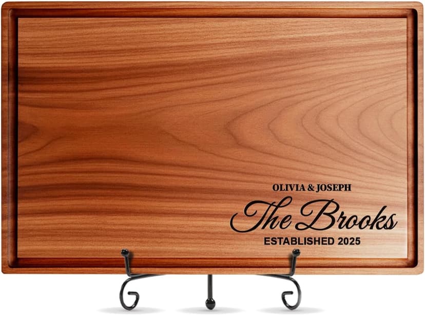 Cutting Board Monogrammed Custom, Engraved Gifts for Couples, Engagement Gifts, Wedding Gift, Bridal Shower Gifts, Personalized Housewarming Gifts, Customized Kitchen Gifts, Family Gifts