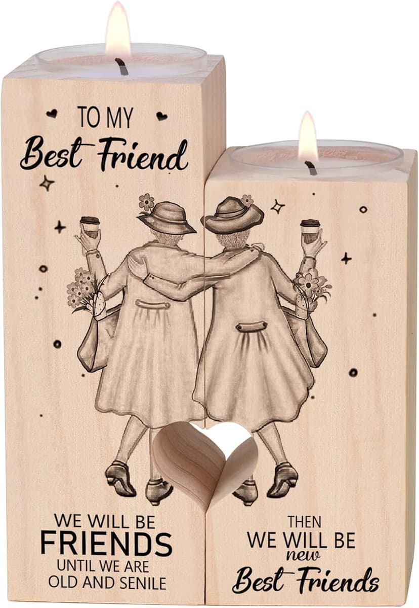 Candle Holder for Friend - Gifts for Friends，Women Female Girl Friends Personalized Custom Friendship Birthday Gift，Best Women Gift Idea for Christmas Thanksgiving
