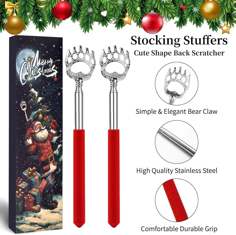 Unique Extendable Back Scratcher Gifts for Women Men Who Have Everything, Ideal Secret Santa Christmas Gifts for Dad Mom Grandma Sister Friends, Stocking Stuffers for Adults Men Women