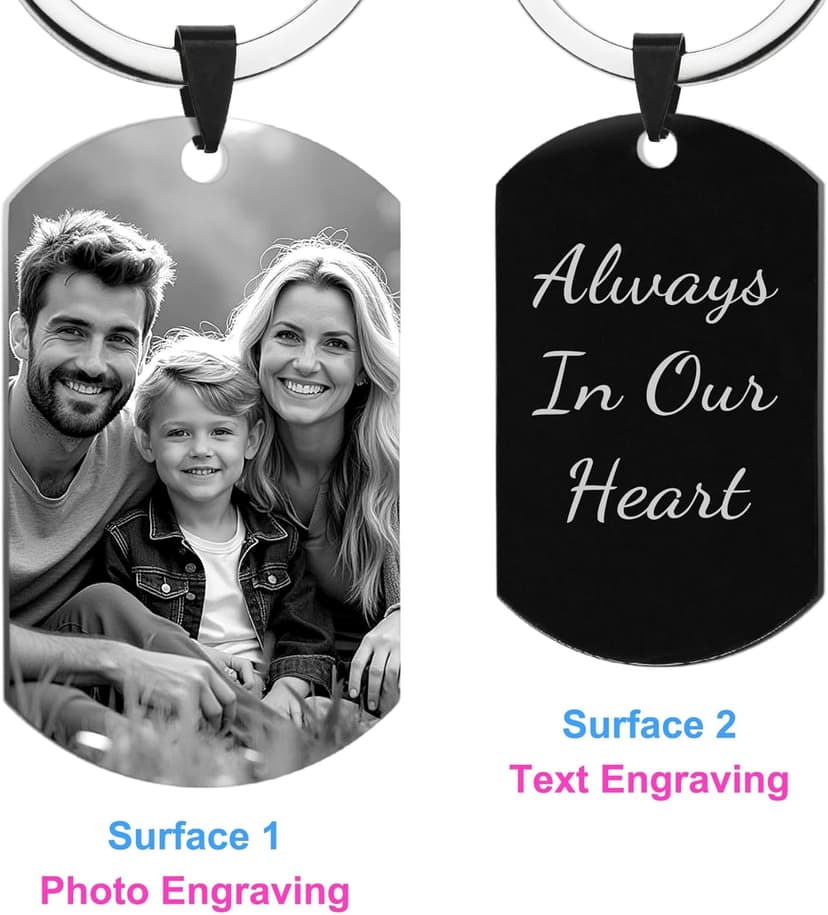 Queenberry Custom Keychain with Picture Personalized Photo Keychain Gift Valentines Day for Men Boyfriend