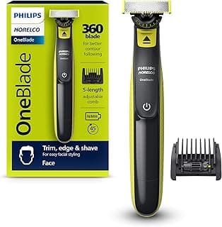 Norelco Philips Norelco OneBlade 360 Hybrid Face, Electric Beard Trimmer and Shaver, with 360 Blade Technology, 1x 360 Blade for Face, 5in1 Adjustable Comb, Model QP2724/90