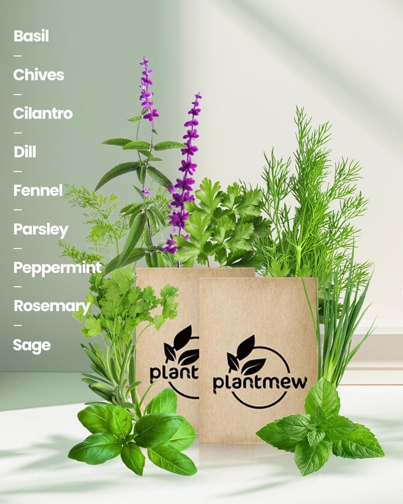 Christmas Gifts for Mom, Women, Her - 9 Herb Indoor Garden Starter Kit with Pots, Soil & Tools - Unique Birthday Gifts for Women, Housewarming Present for Wife - Grow Kitchen Windowsill Herbs