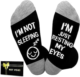 Dealswin Birthday Gifts for Men Dad Fathers Him Husband, I'm Not Sleeping I'm Just Resting My Eyes Socks