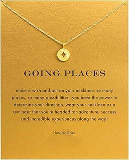 Baydurcan Friendship Anchor Compass Necklace Good Luck Elephant Pendant Chain Necklace with Message Card Gift Card