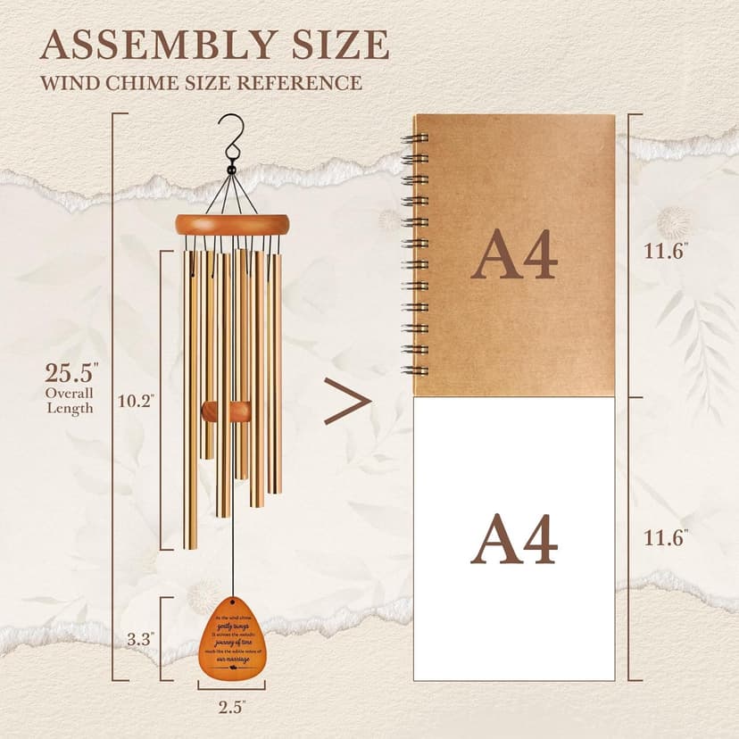 SteadStyle 50th Anniversary Wind Chime Gifts, Happy 50th Wedding Decoration Gifts for Parents, Couples, Friends, Golden Anniversary Keepsake