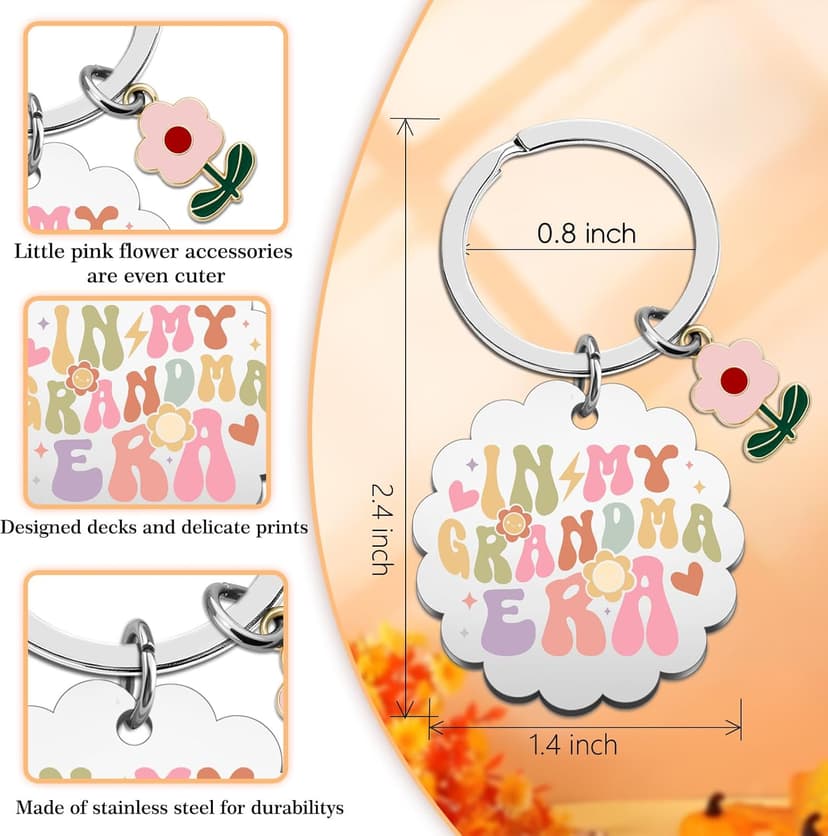 New Grandma Gifts First Time Grandma Gift for Grandmas Keychain Best Grandmas Gift Ideas Grandmother Keepsake Jewelry Gifts for New Baby Christmas Birthday Present for Her