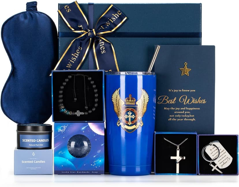 Birthday Gifts for Men,Blue Man Premium Gifts Basket Ideas Set for Him,Men's Birthday Gift Box Presents for Dad,Husband,Brother,Son, Boyfriend,Male Friend,Coworker Christmas Gift Retirement Gifts Box