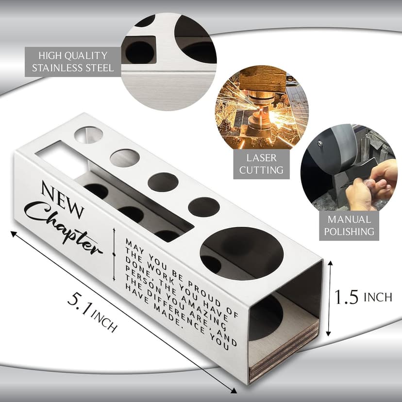 akeke New Chapter Gifts for Women, Job Promotion Gifts, New Beginnings Gifts for Coworkers, Appreciation Thank You Coworker Leaving Gifts New Job Moving Away Pencil Holders & Pen Holders ASB65