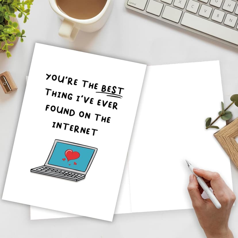 Ziwenhu Funny Internet Dating Card for New Boyfriend, Cute Anniversary Card for Girlfriend, Happy 1 Year Anniversary Card, Valentines Day Gift for Husband Wife…