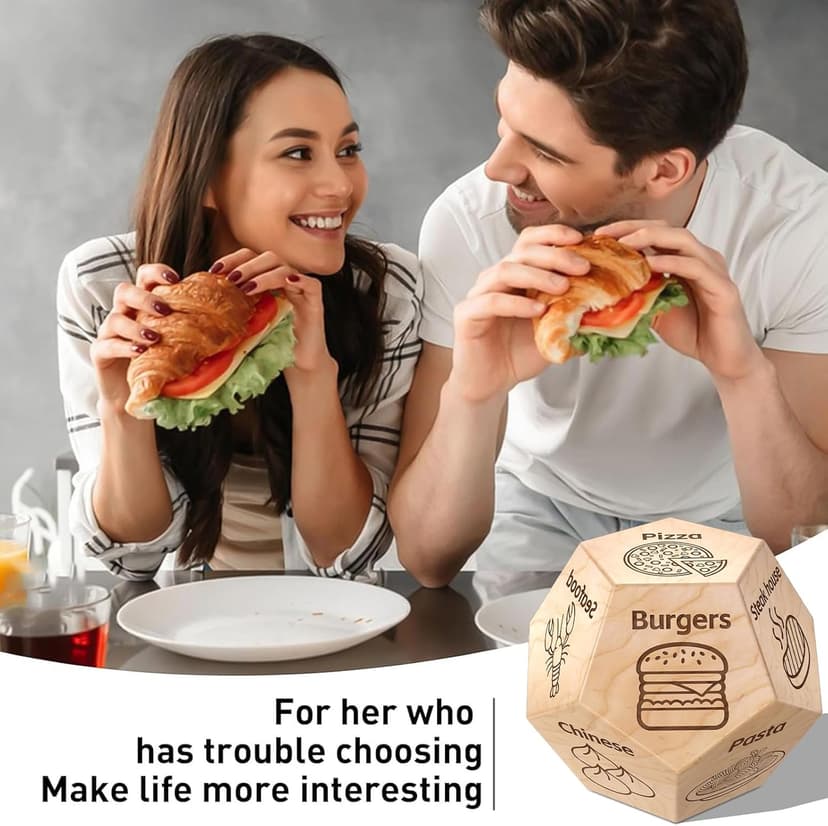 Food Dice Stocking Stuffers for Men Women Kids Adults Date Night Dice Couples Gifts for Him Her Anniversary Christmas Birthday Wedding Gifts for Men Women Him Her Boyfriend Girlfriend Husband