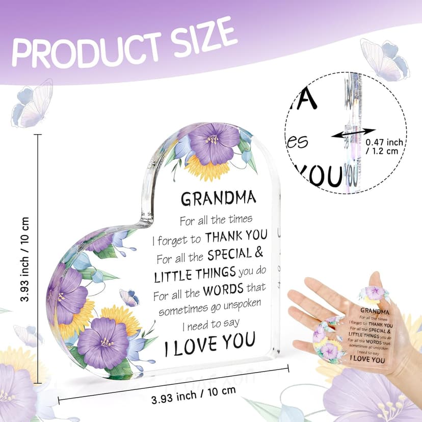 Gifts for Grandma, Grandma Gift Ideas Acrylic Desk Decor, Grandma Birthday Gifts,Cool Presents for Grandma, Thanksgiving Gifts Grandma Christmas Gifts Mothers Day