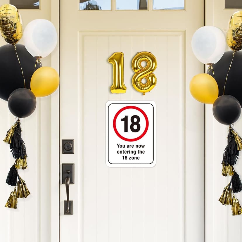 WERNNSAI 18th Birthday Party Decorations - 9PCS Wall Signs Funny Tags for Teens 18 Years Old Party Decor 18th Party Banner Table Centerpieces Door Wall Windows Signs Picture Props for Boys Girls