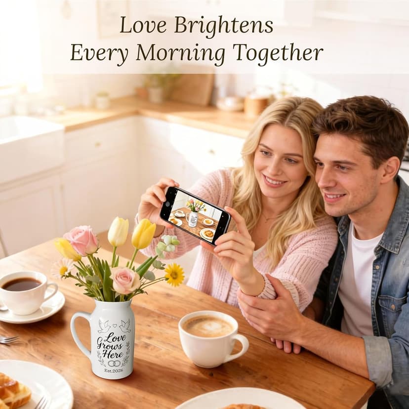 Wedding Gifts for Couples 2026: Love Grows Here & Rings Design - Home Decor Accents for Newlyweds