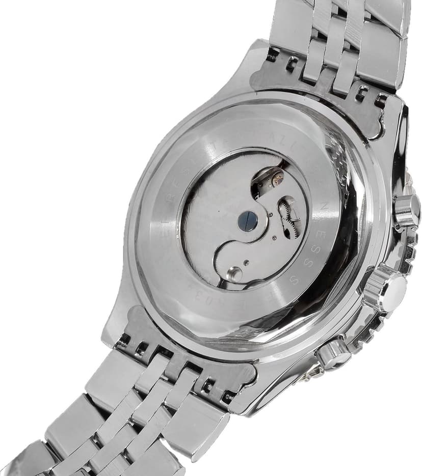 FORSINING Men's Self Winding Waterproof Automatic Stainless Steel Skeleton Tourbillon Calendar Wrist Watch