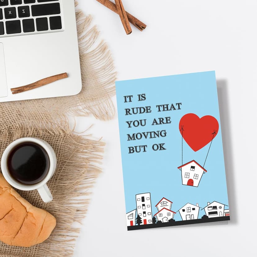 Spercy Funny Moving Card, Congrats New House Card, Housewarming Card, Going Away Gift, Funny Card for Neighbor, It's Rude That You're Moving But OK