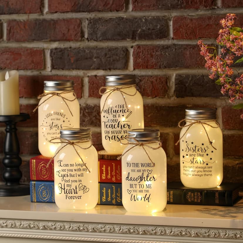 Maracco Christmas Best Friends Gifts for Women, Mason Jar Night Lights for Friend, BFF, Coworker, Friendship Gifts Friends Birthday Gifts for Women