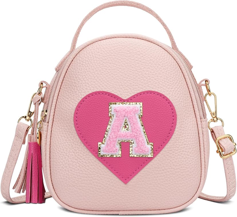 KKXIU Purse Gifts for Girls Cute Little Girl Crossbody Bag Heart Kids Small Backpack with Tassel (A)