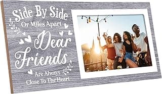 Jetec Wooden Friends Picture Frame 12 x 5.5 Inch Photo Frame Graduation Day Dear Friends Gifts Long Distance Friendship Photo Gifts(Deep Grey)