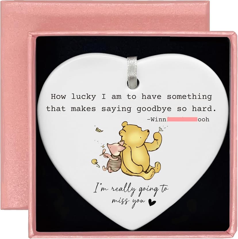 Neighbors Moving Gift,Best Friends Leaving Presents,Graduation Present,Boss Colleague Coworker Going Away,New Job,Farewell,Good Bye,Promotion,Retirement Gift-Heart Shaped Ornament