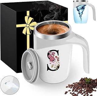 Initial Magnetic Stirring Coffee Mug Stainless Insulated Travel Cup Women Xmas Birthday Ideas Gift New Step Bonus Mom Daughter Son Law Unique Who Have Good Special Busy Useful Adult Custom Present,S